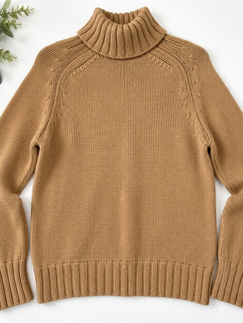 Brooks Brothers 100% Merino Wool Turtleneck Sweater Camel Tan L